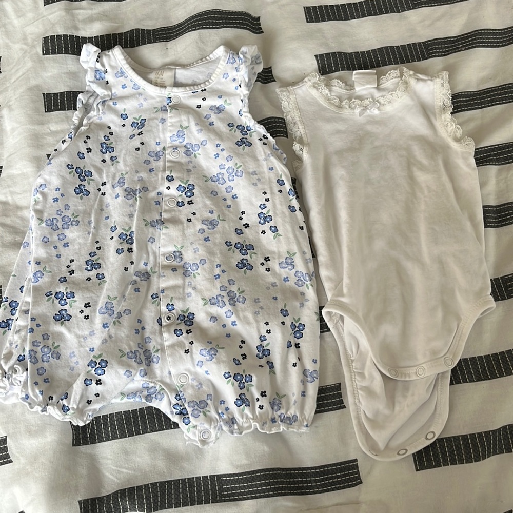4-6 month H&M romper and onesie